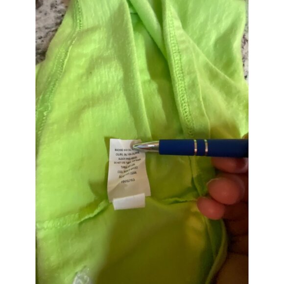 Champion Womens T-Shirt Small Neon Green V-Neck Short Sleeve Cotton Athleisure - Picture 5 of 8